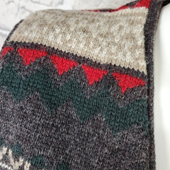Vintage  90s Y2K Fairisle Grampa Wool Vest Size Medium Gray Red Apres Ski - Picture 5 of 13